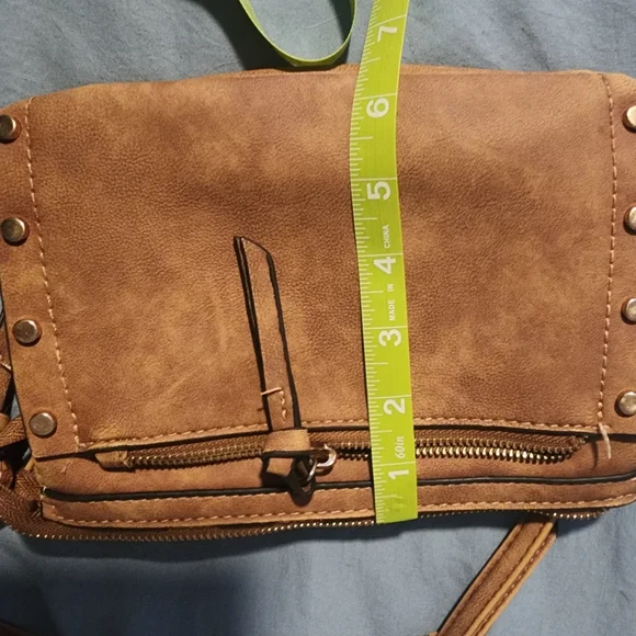 Crossbody Bag, Brown Leather Crossbody Bag - Picture 7 of 8